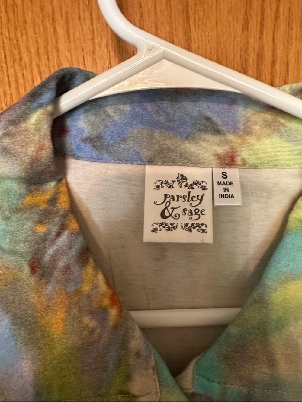 Parsley & Sage Multicolor Watercolor Print Jacket in Blue, Green & Yellow - Picture 2 of 6